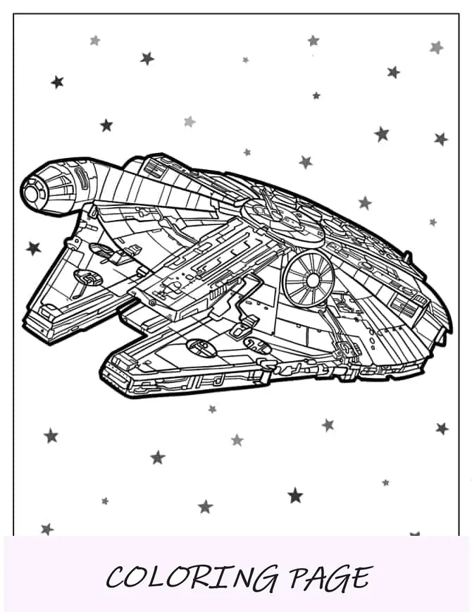 Página para colorir da Millennium Falcon