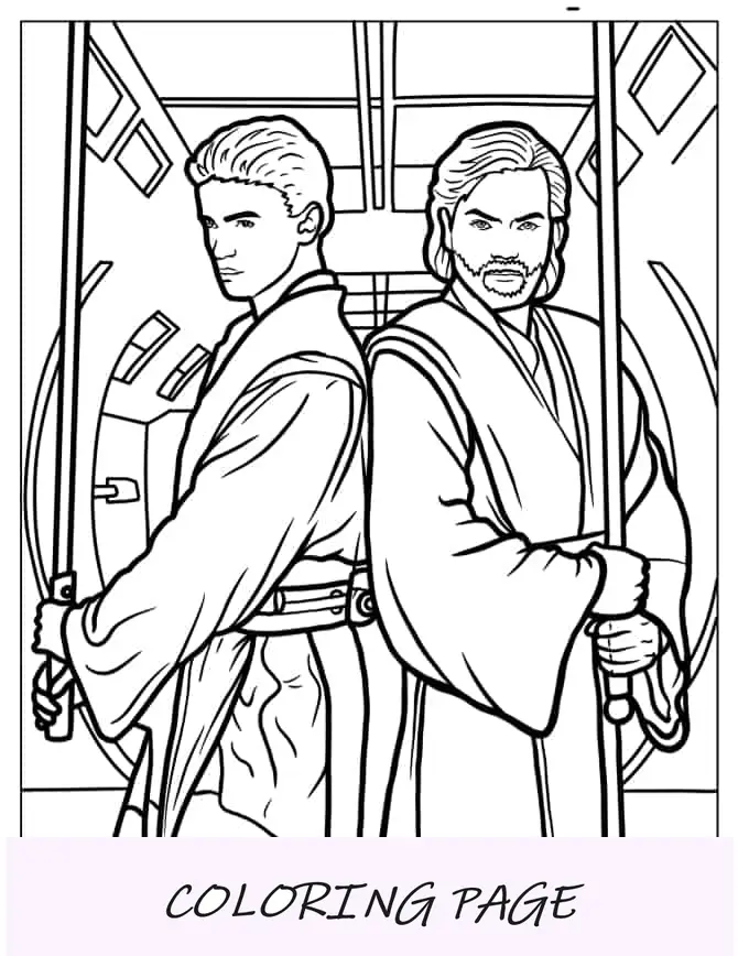 Luke Skywalker e Obi-Wan Kenobi lado a lado