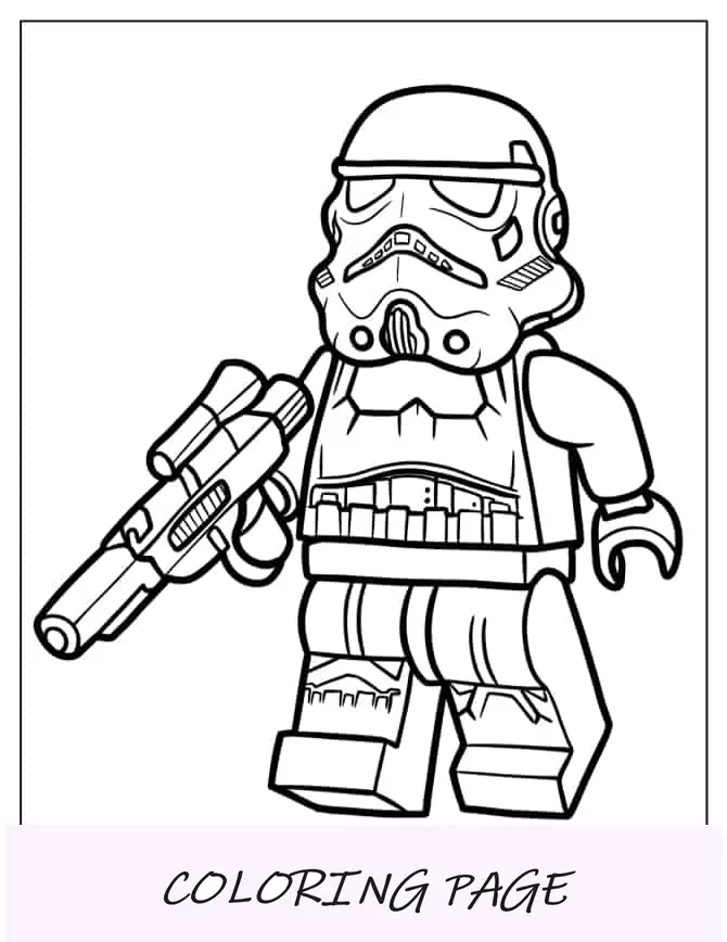Lego Stormtrooper para colorir para crianças em idade pré-escolar