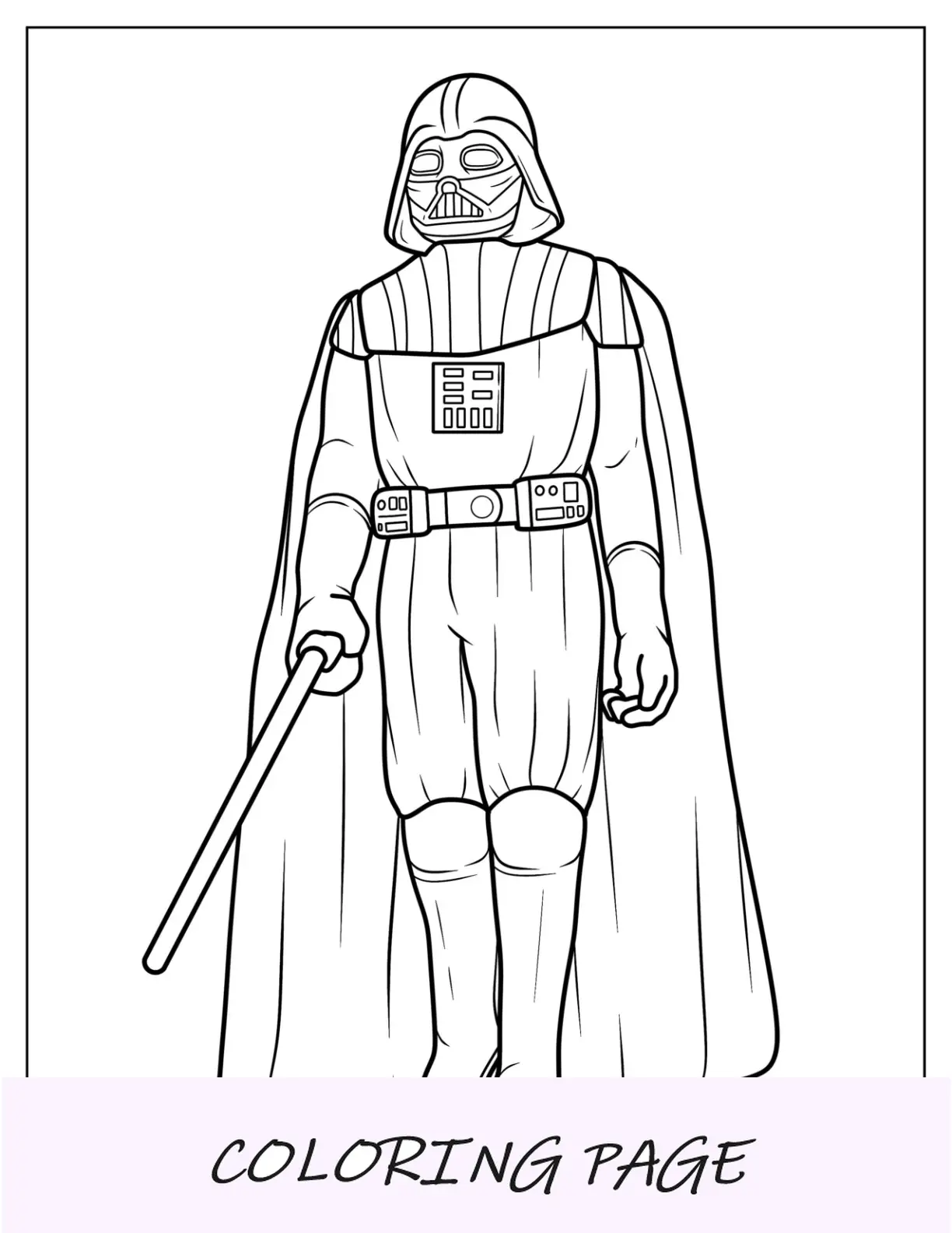 Página para colorir fácil de Darth Vader para crianças