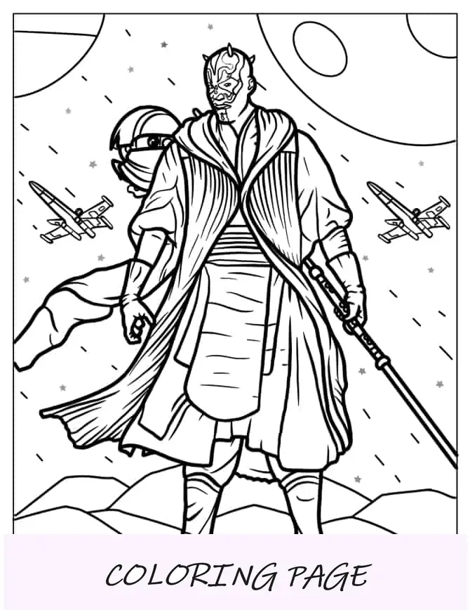 Folha para colorir de Darth Maul