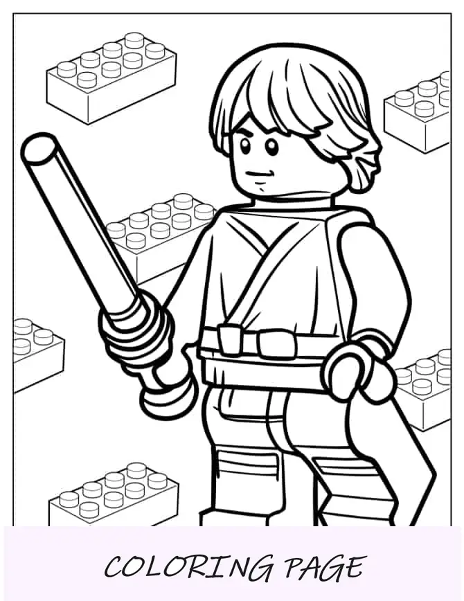 Página para colorir de Lego Luke Skywalker