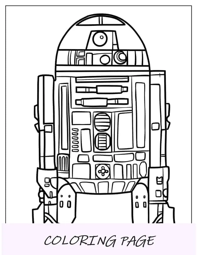 Página para colorir R2-D2 para crianças