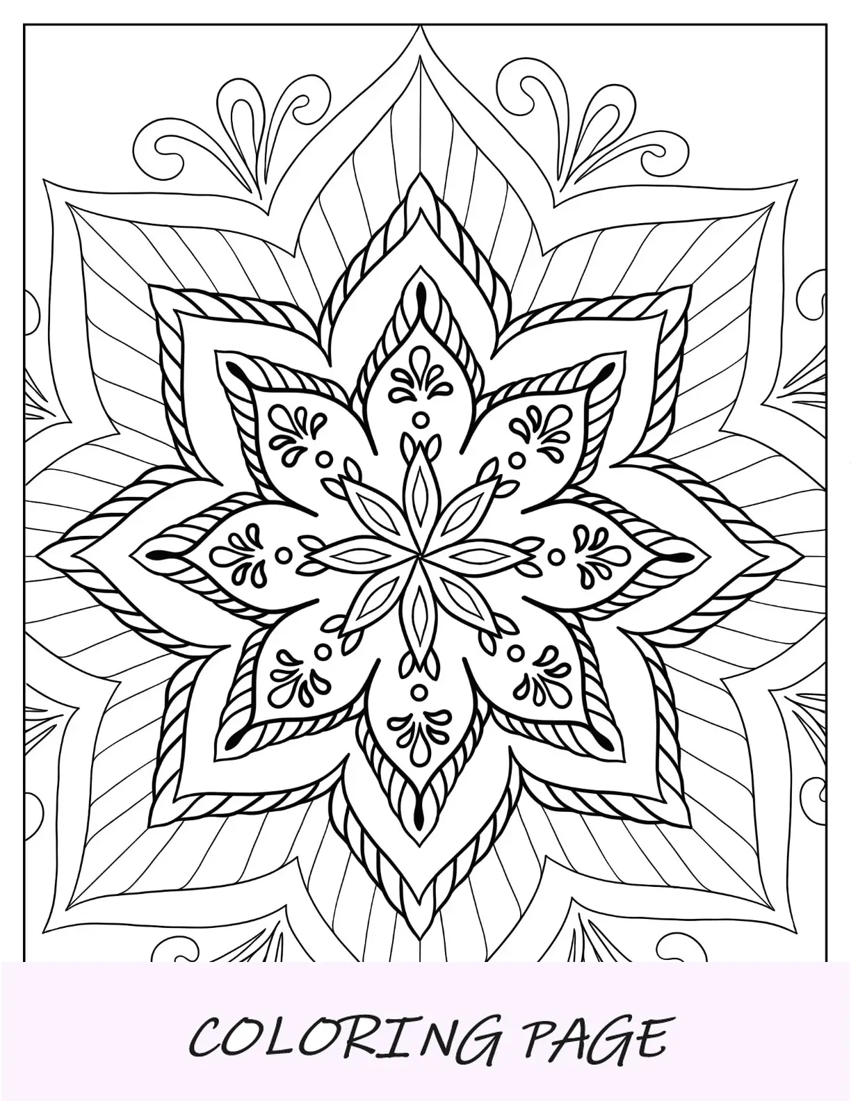 Desenhos para colorir de flores de mandala de petúnia simples