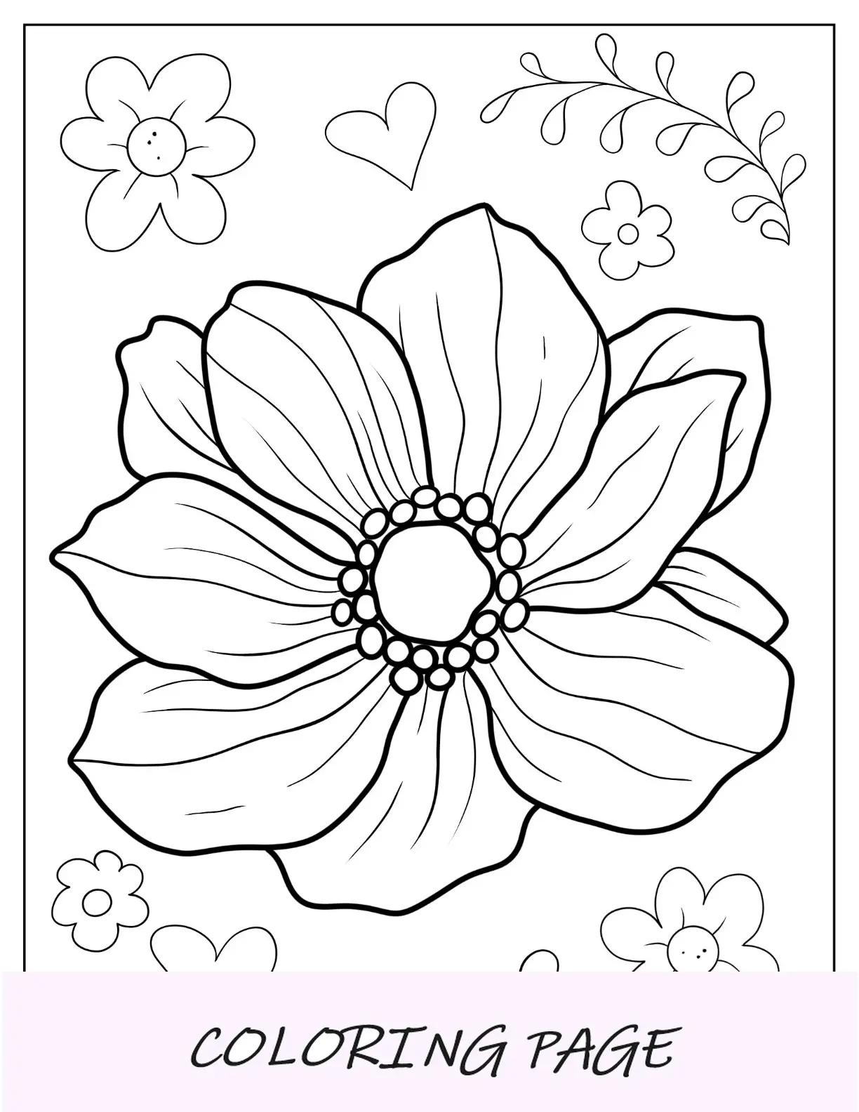 Desenhos de flores para colorir de anêmona realista para adultos