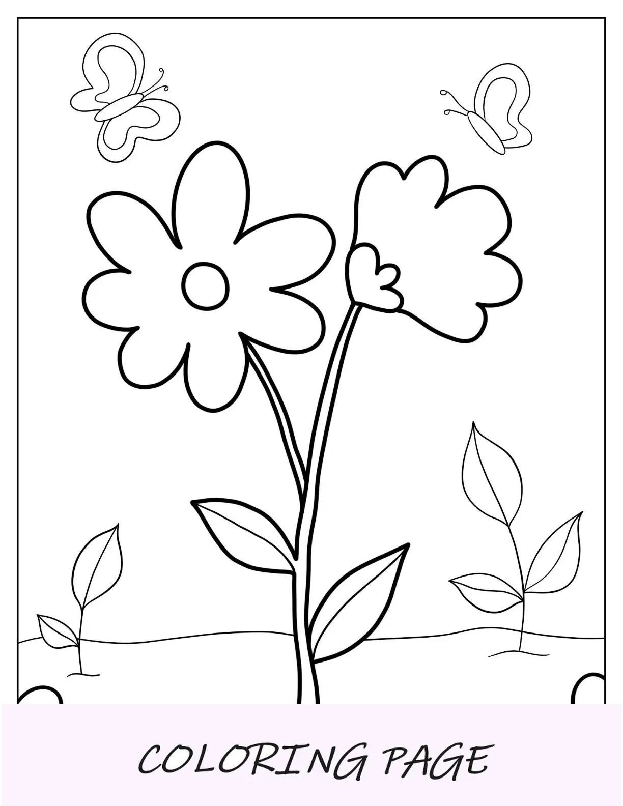 Desenhos para colorir de flores com contornos simples de margaridas para crianças em idade pré-escolar