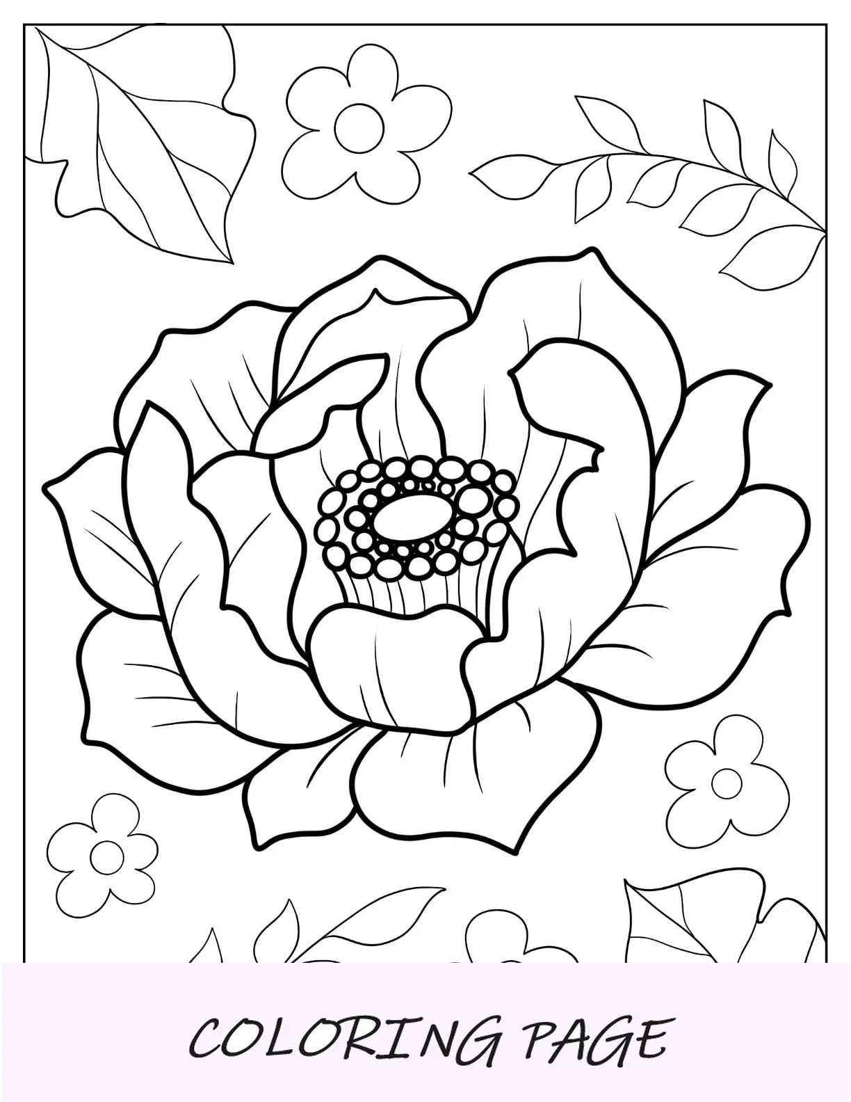 Desenhos para colorir de flores de peônia de fácil floração