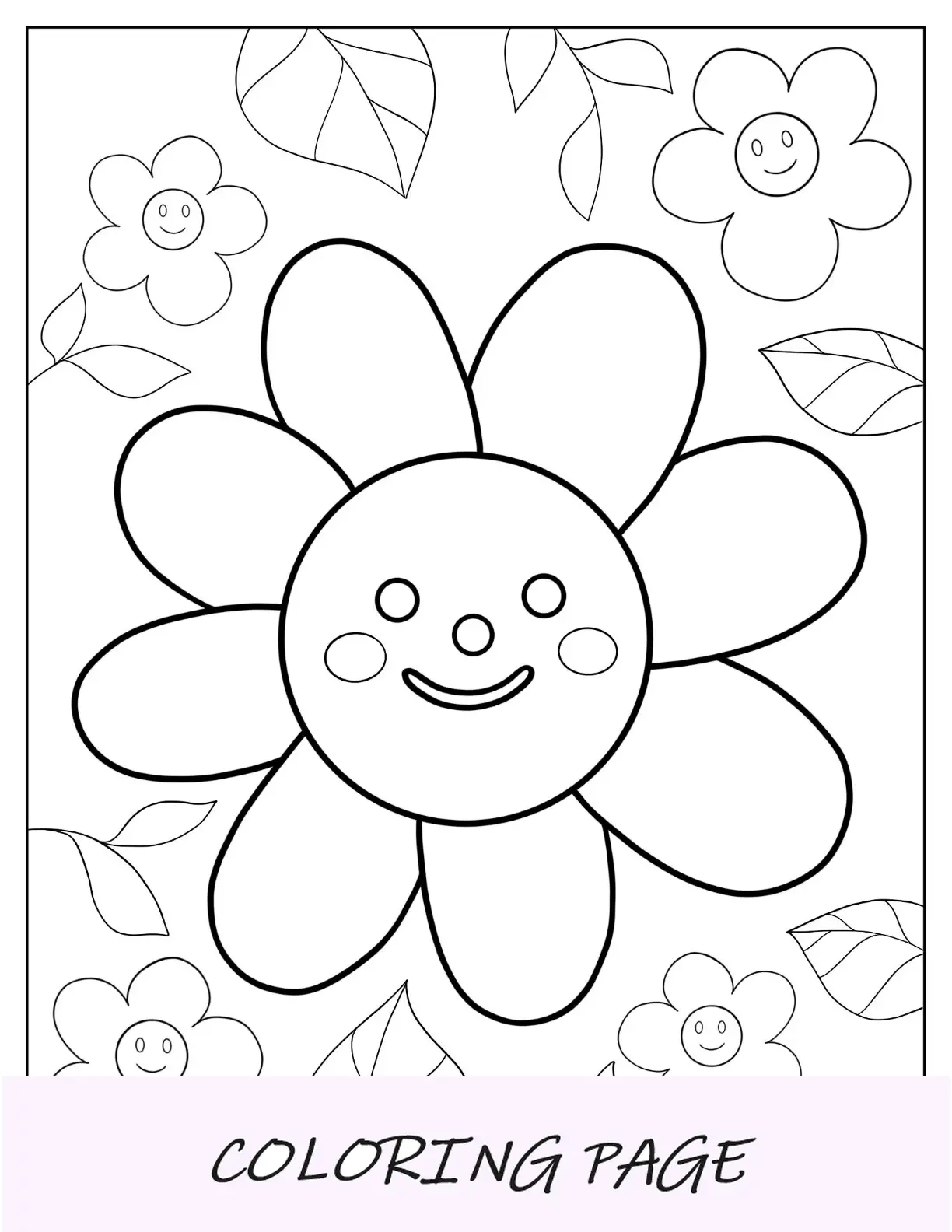 Desenhos para colorir de flores de girassol corado para crianças em idade pré-escolar