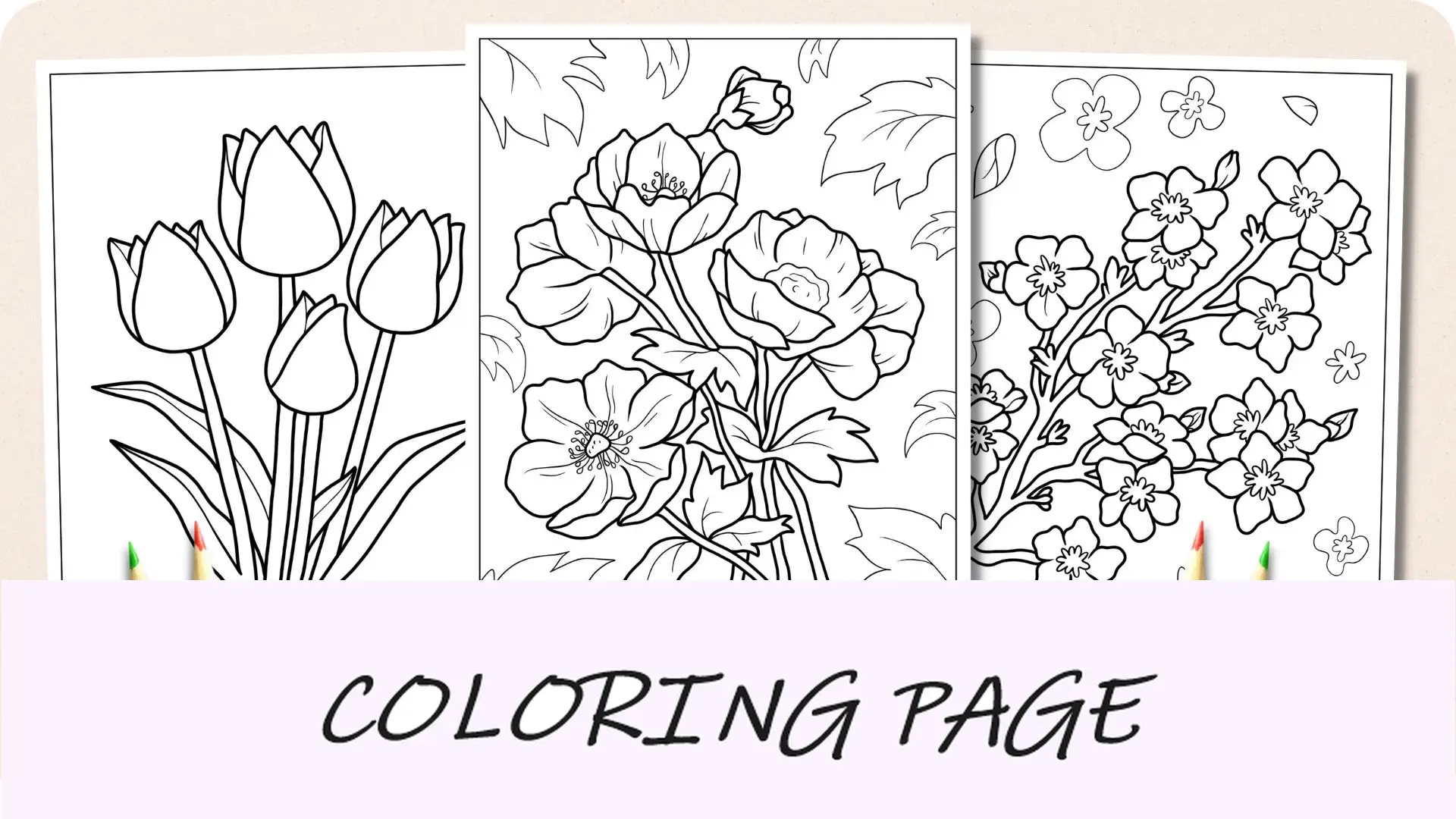 Imagem em destaque de páginas para colorir de flores
