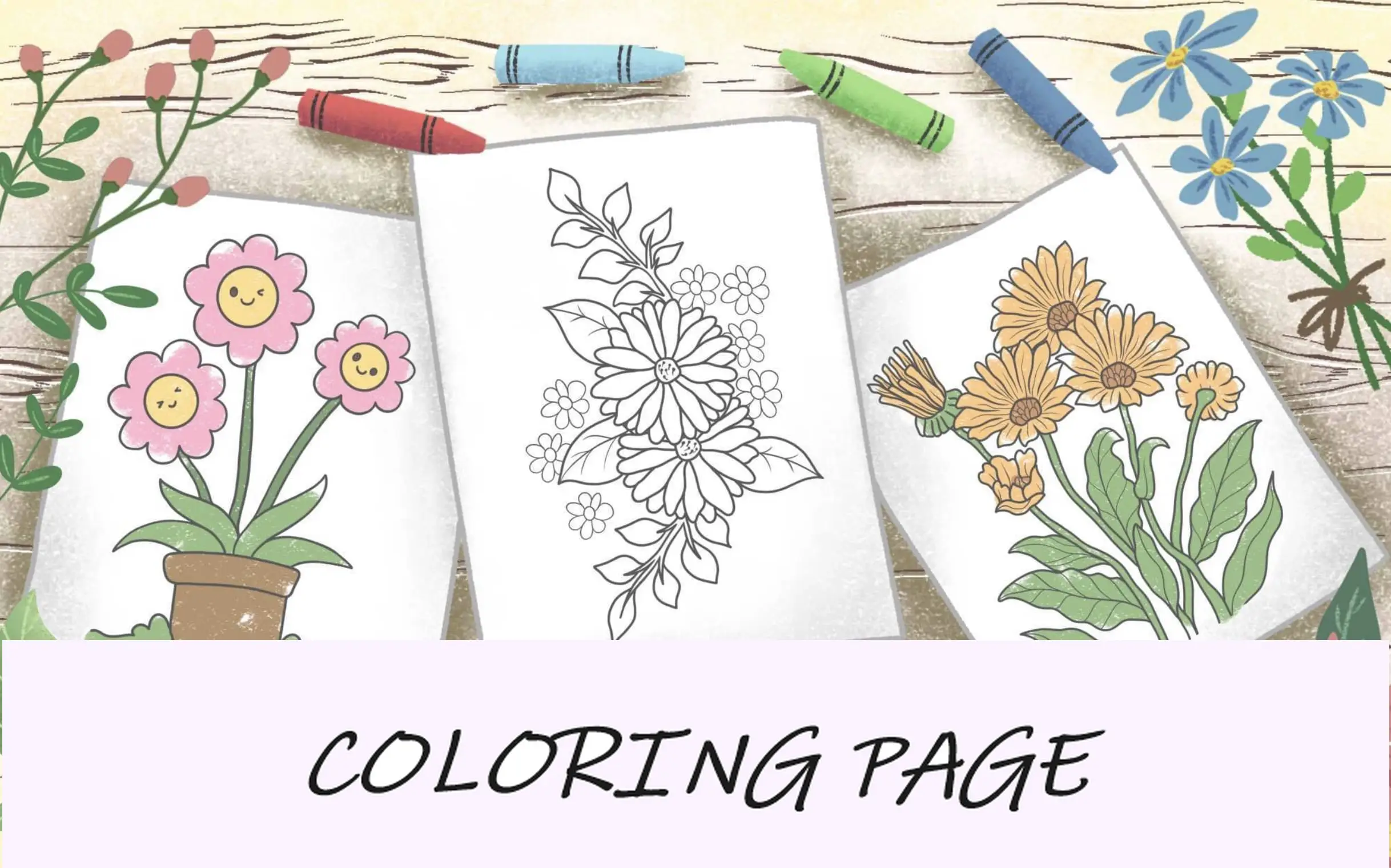 flores para colorir imagem em destaque