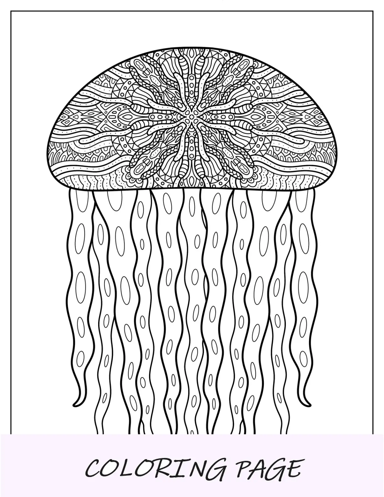 Kompliziertes Quallen-Malvorlagen-Mandala