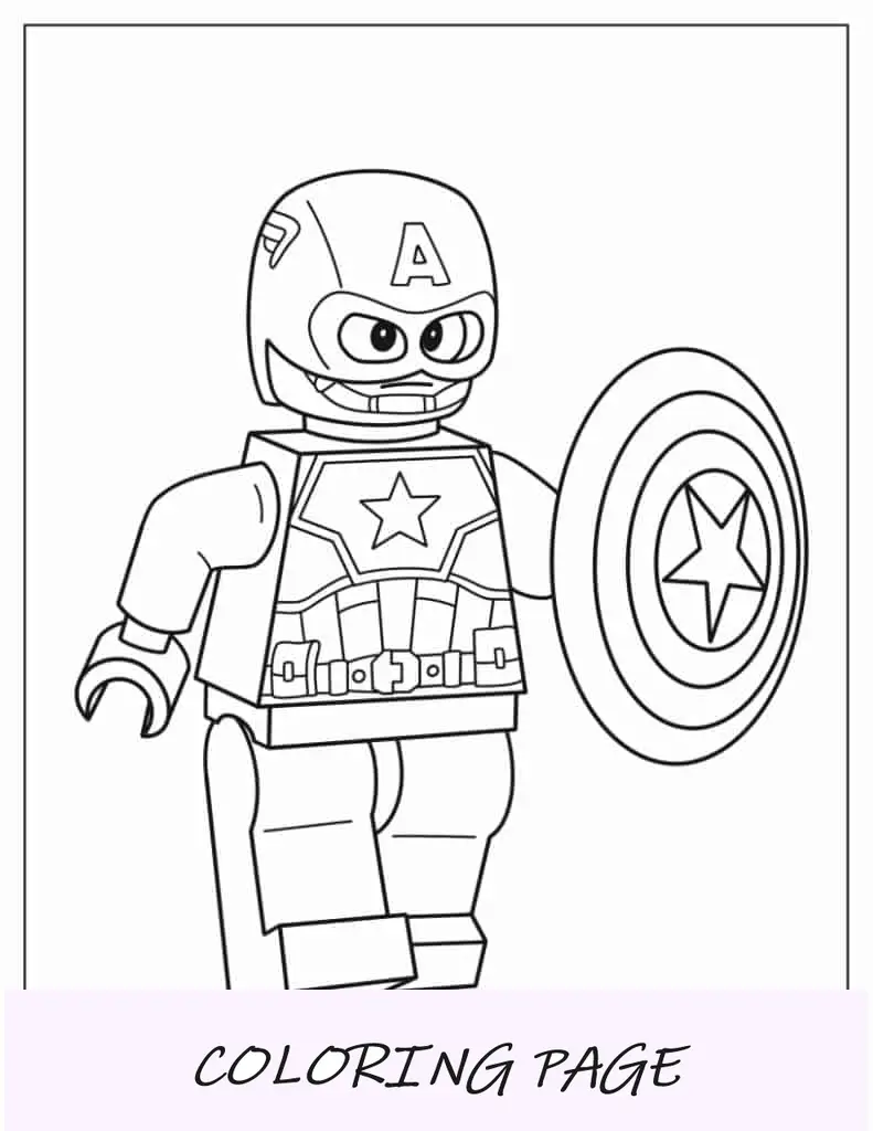 Lego Capitán América Para Colorear