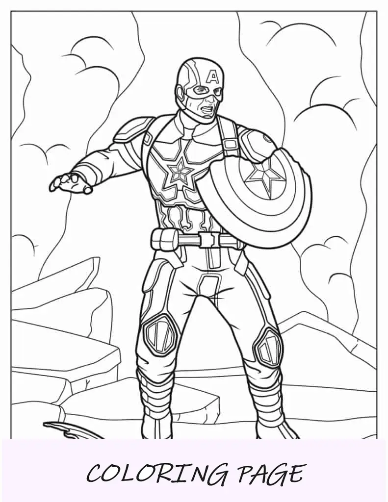 Capitán América con escudo roto