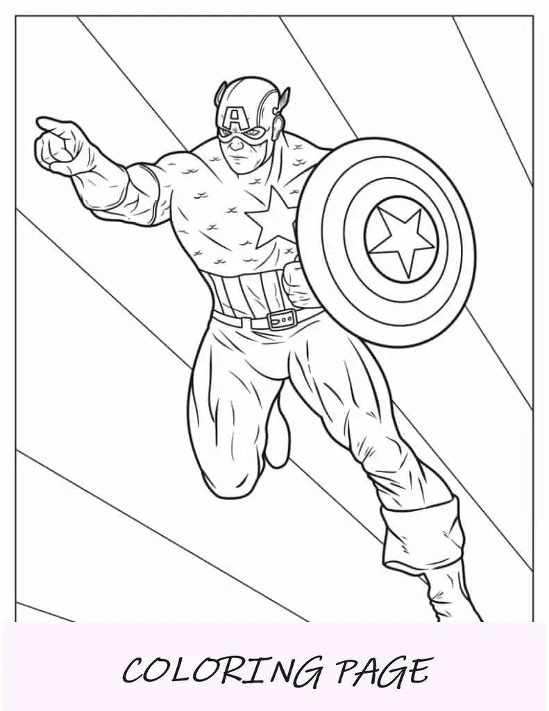 Capitán América con temática vintage del cómic