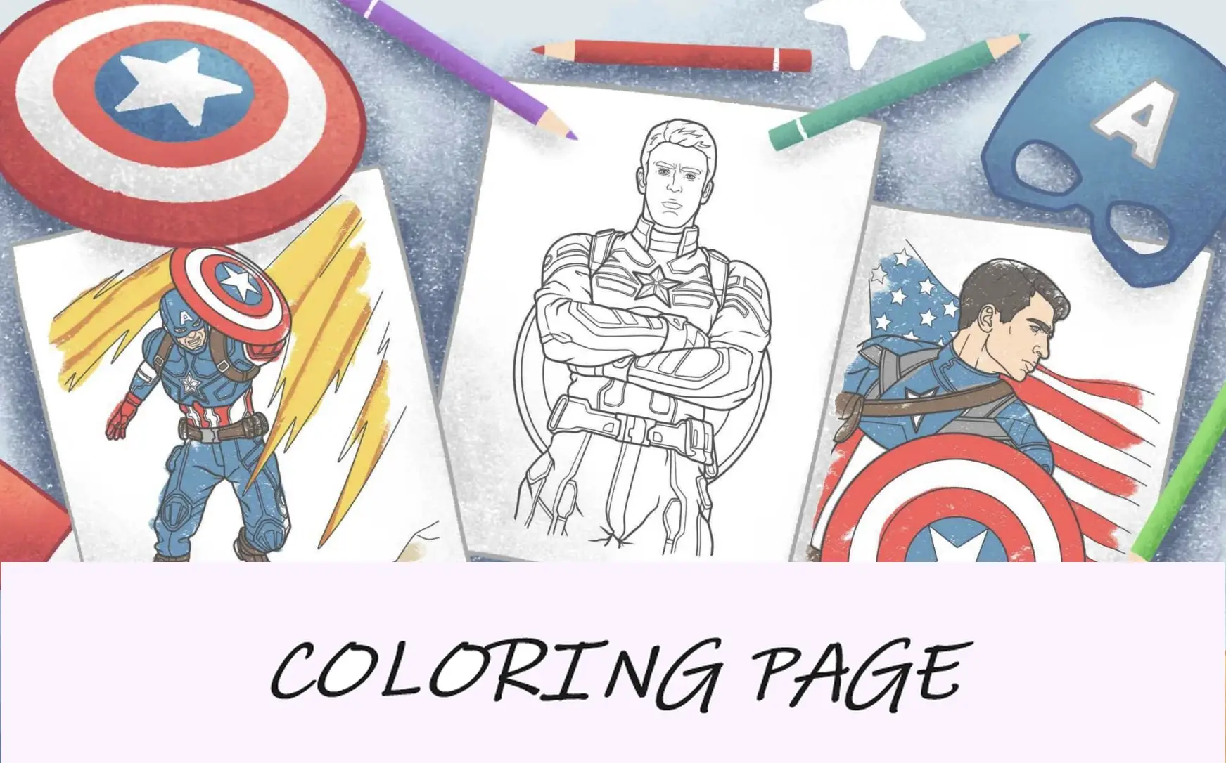 paginas para colorear capitan america