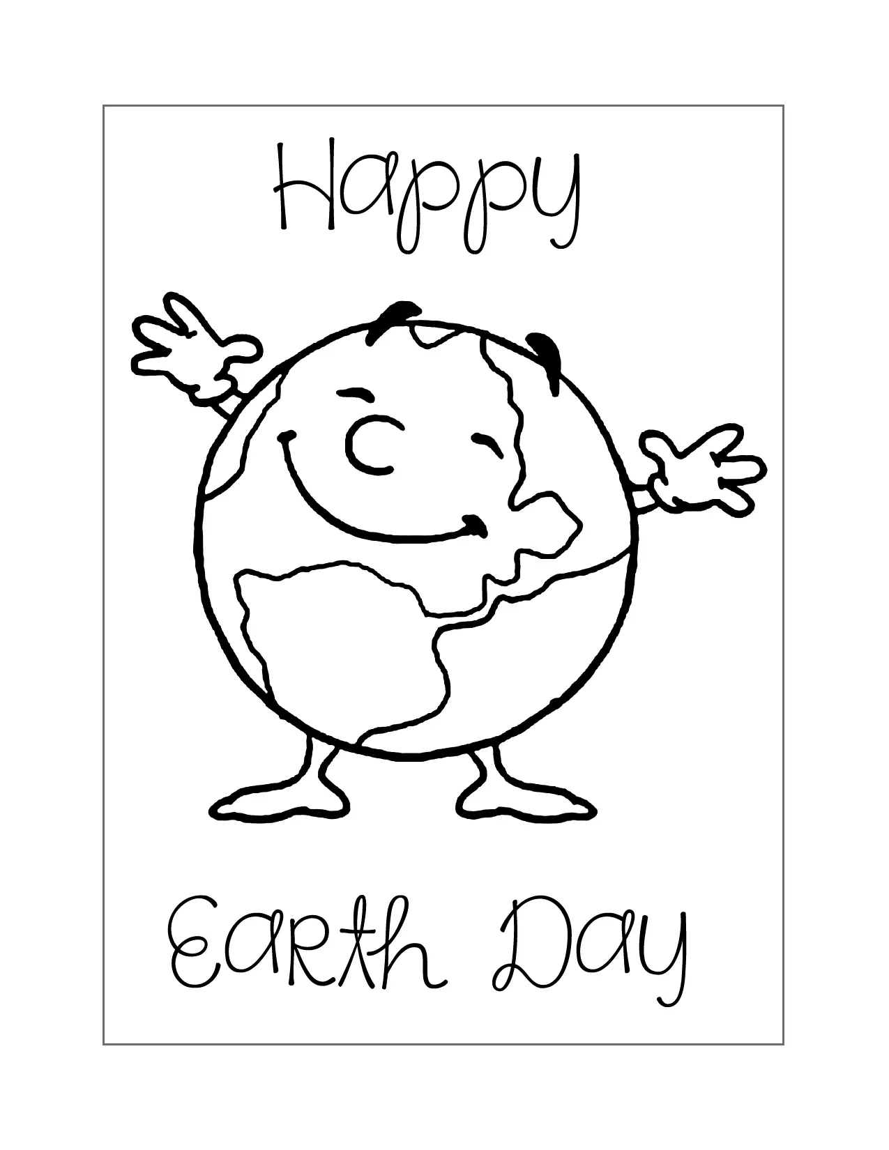 Happy Earth Day Coloring Page
