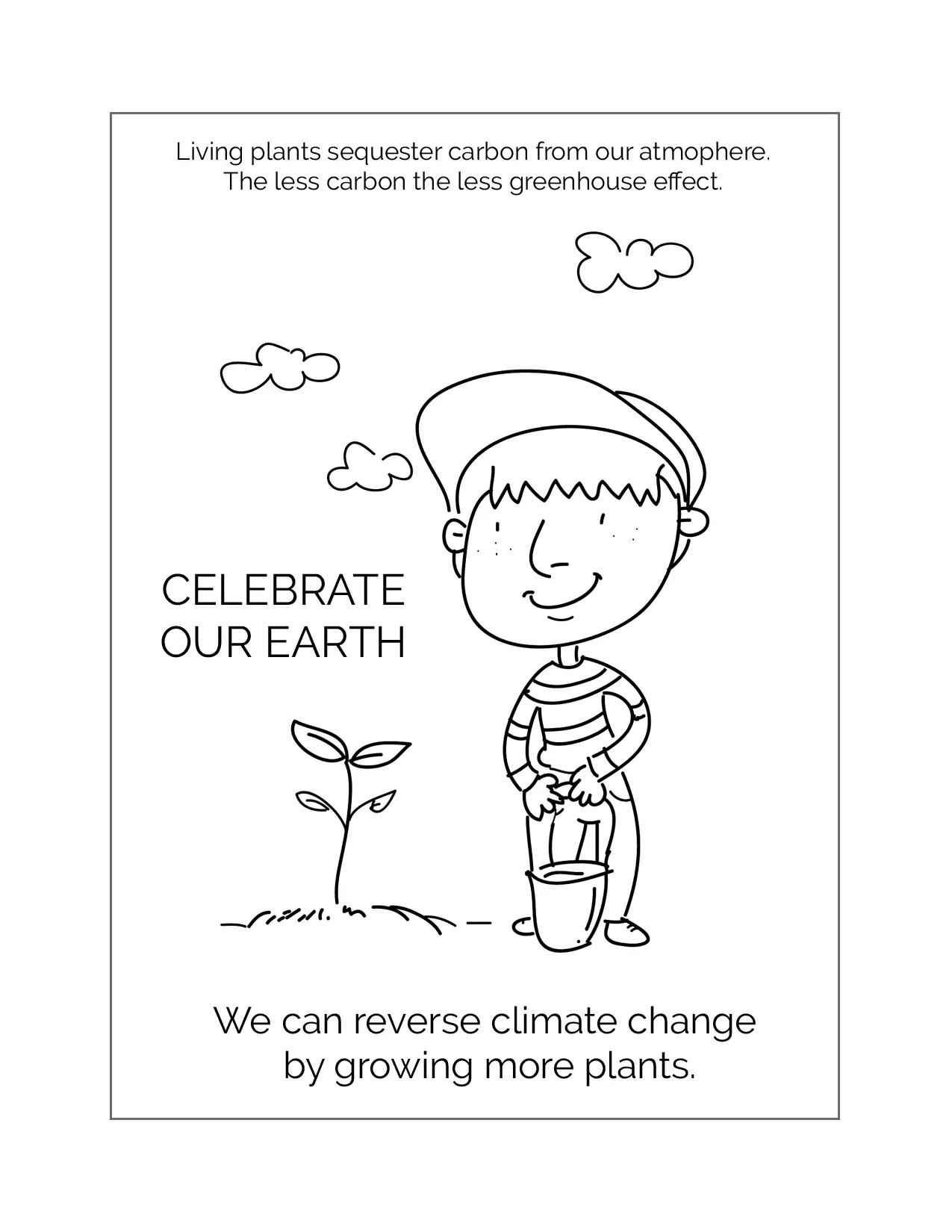 Grow Plants Earth Day Coloring Worksheet