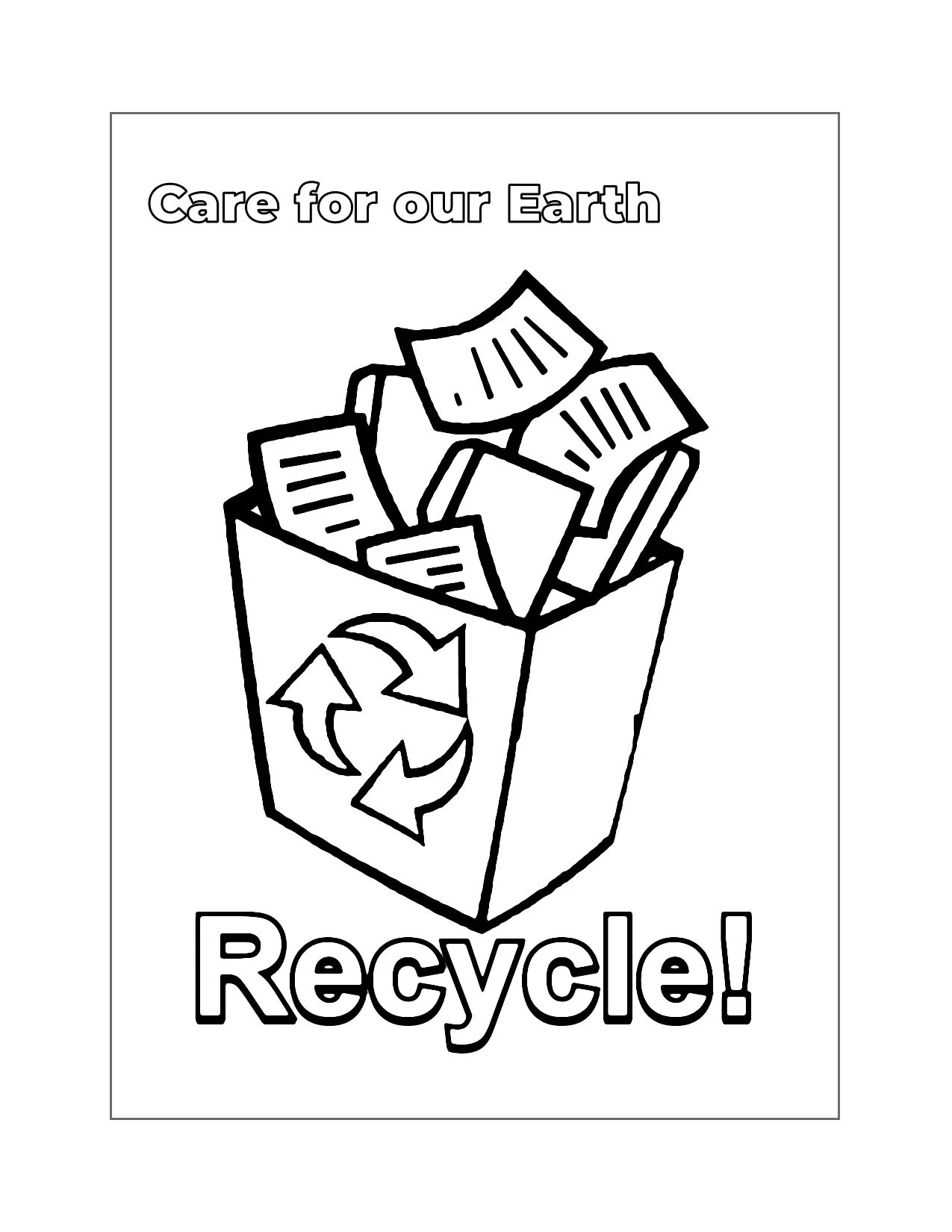 Recycle Coloring Page