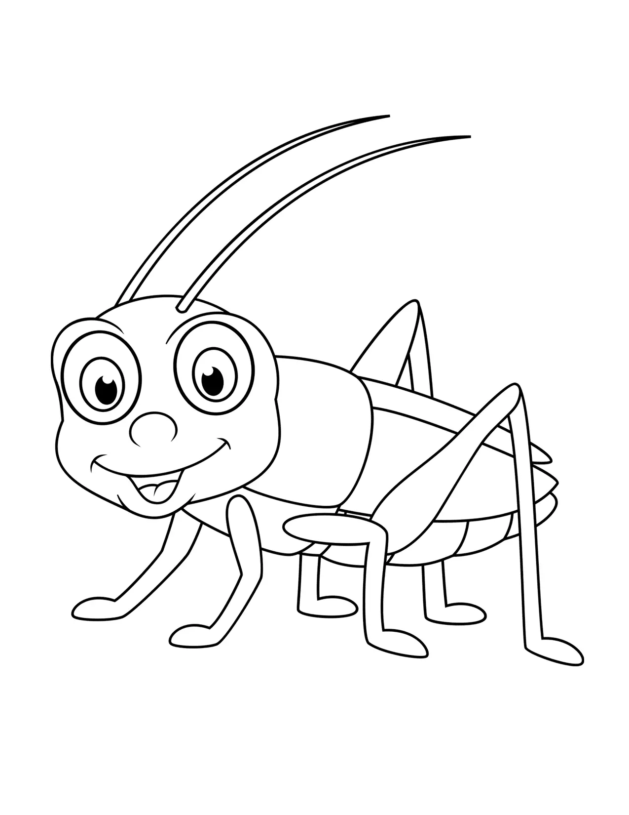 Easy Grasshopper Coloring Page