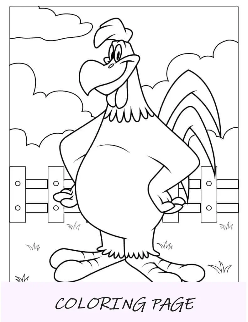 Foglio da colorare gallo livornese Foghorn
