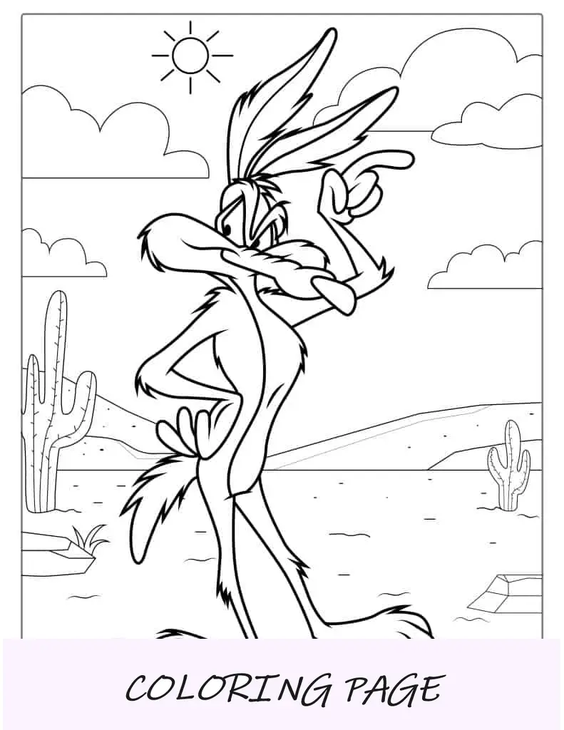 Pagina da colorare di Wile E. Coyote