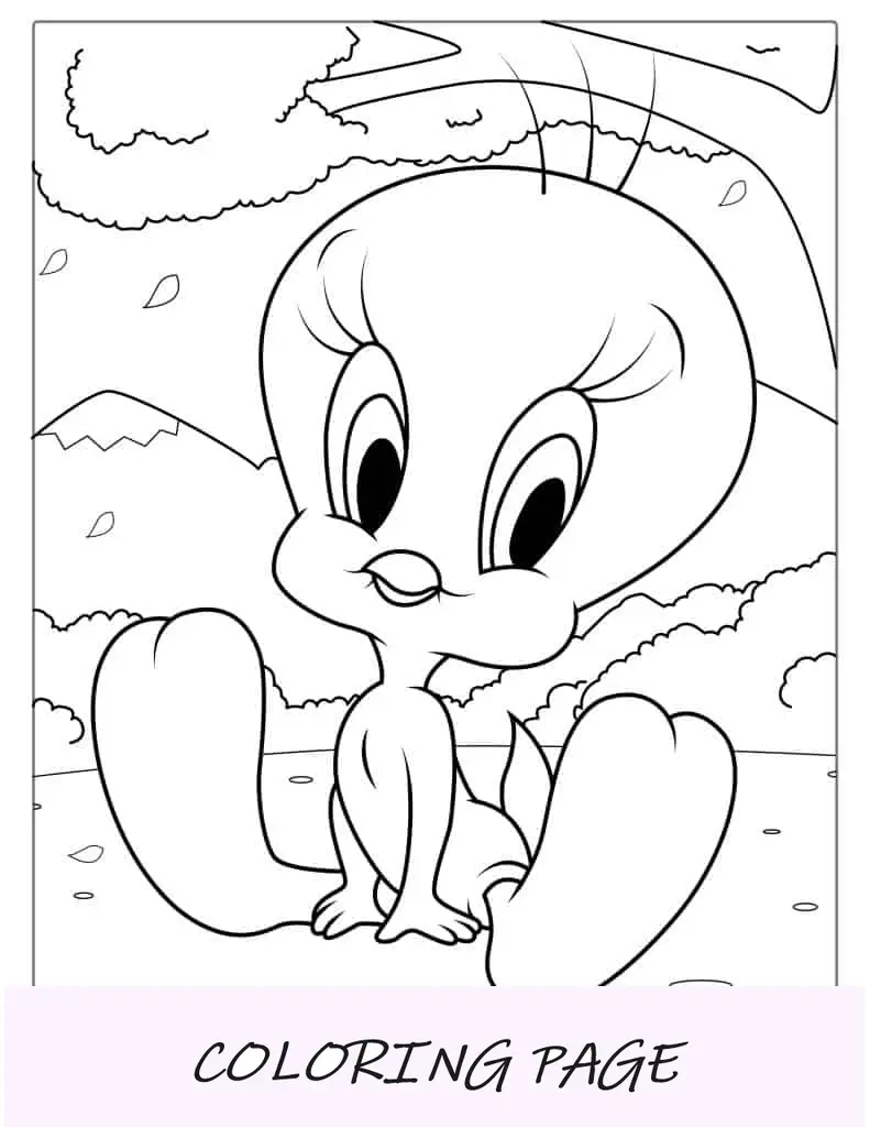 Pagina da colorare di Titti carino per bambini