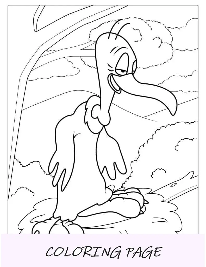 Uccello Poiana Beaky da colorare