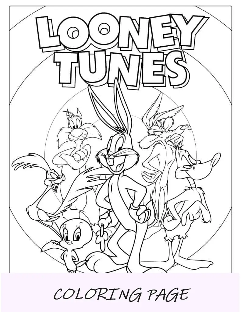 Pagina da colorare di Looney Tunes per bambini