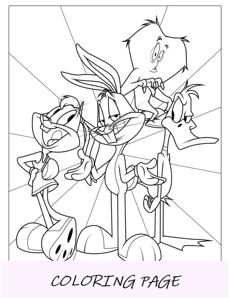 Pagina da colorare dei personaggi di Looney Tunes