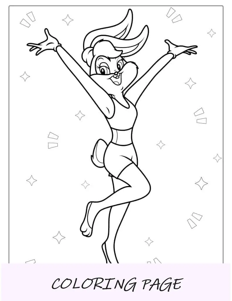 Pagina da colorare di Lola Bunny dei Looney Tunes