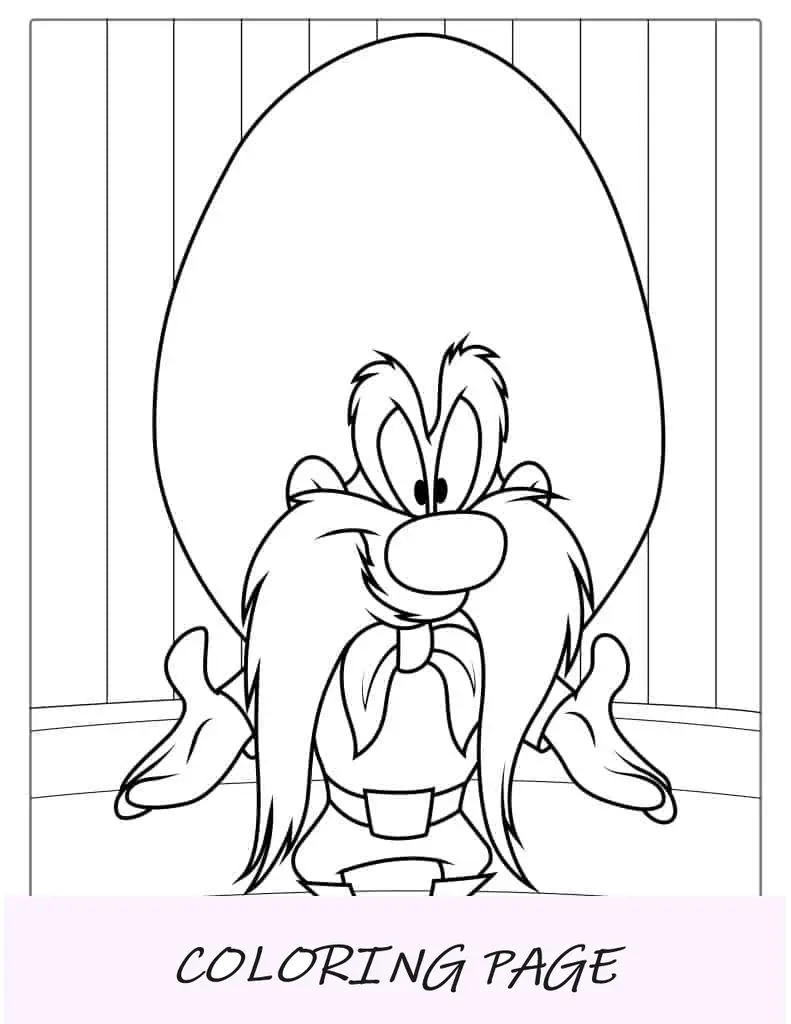 Pagina da colorare di Yosemite Sam (Looney Tunes Cowboy).