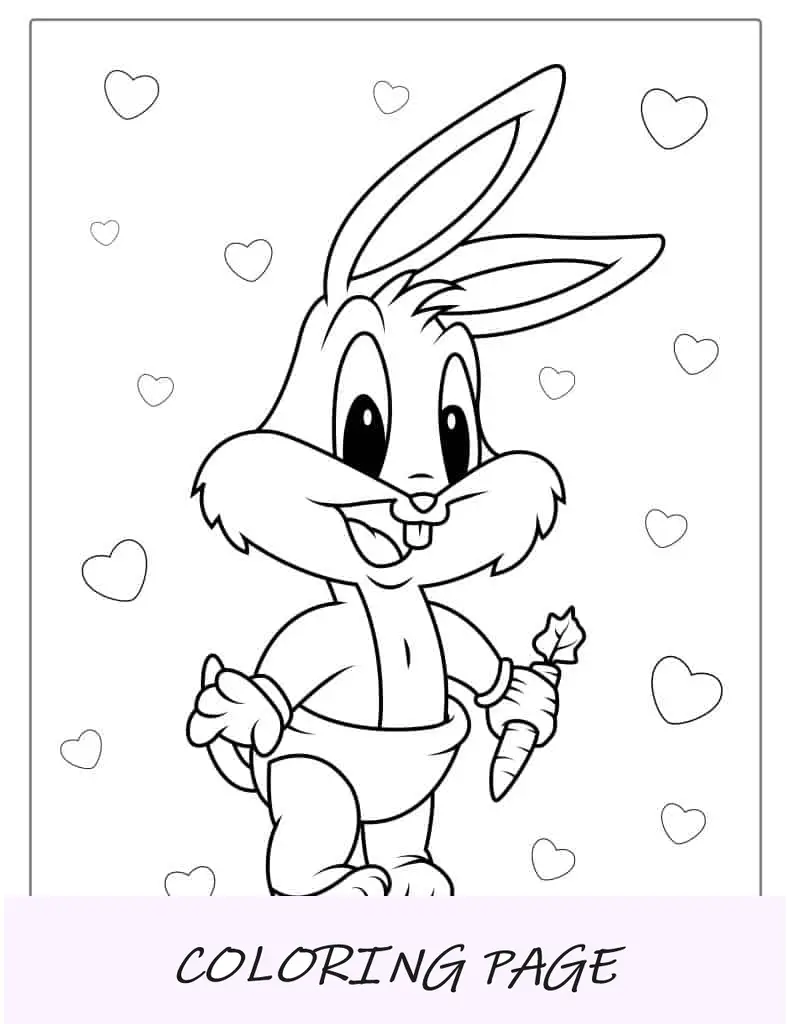 Coniglietto di insetti super carino da colorare
