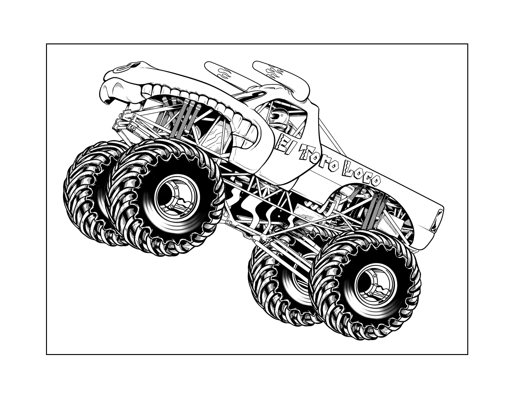 El Toro Loco Monster Truck Coloring Page