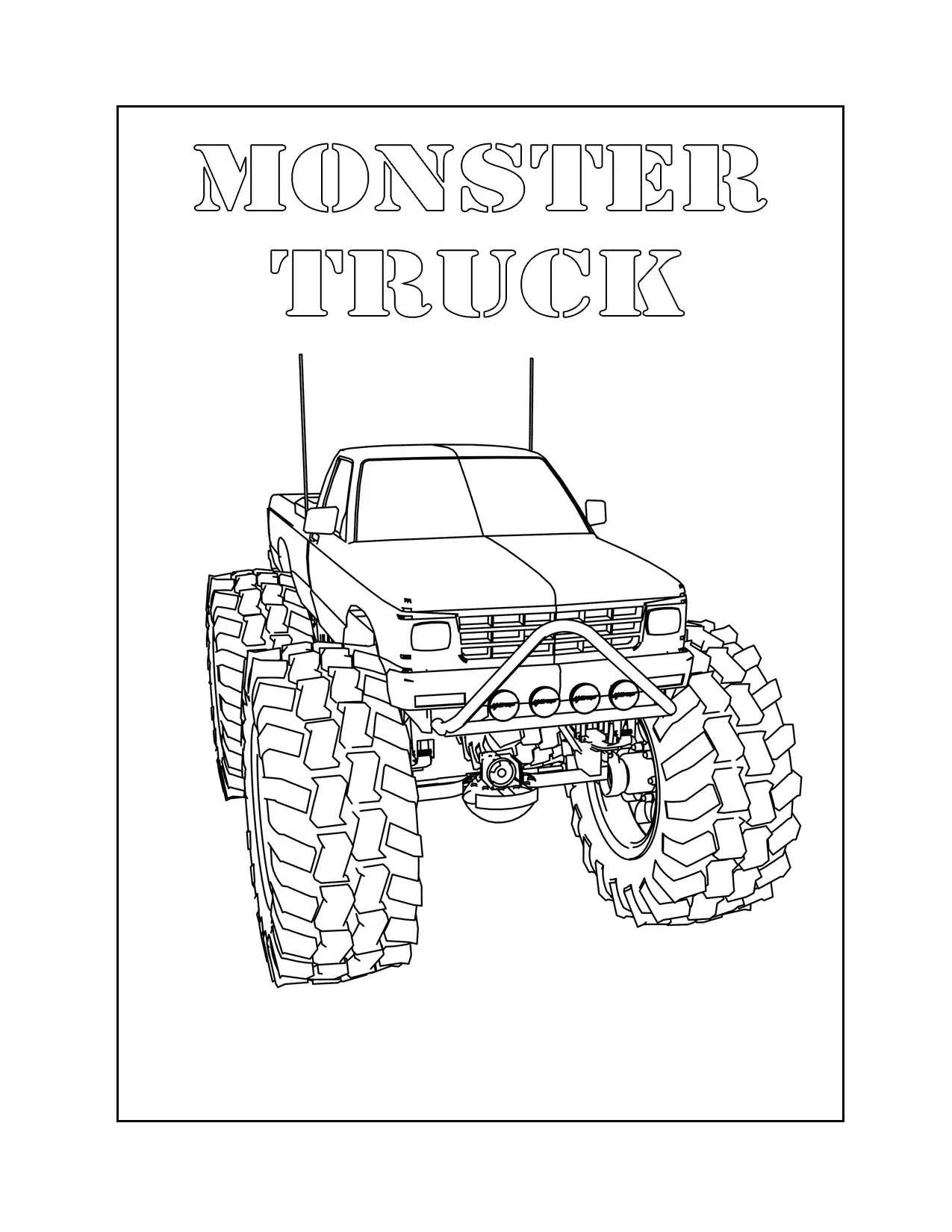 Monster Truck Coloring Sheet