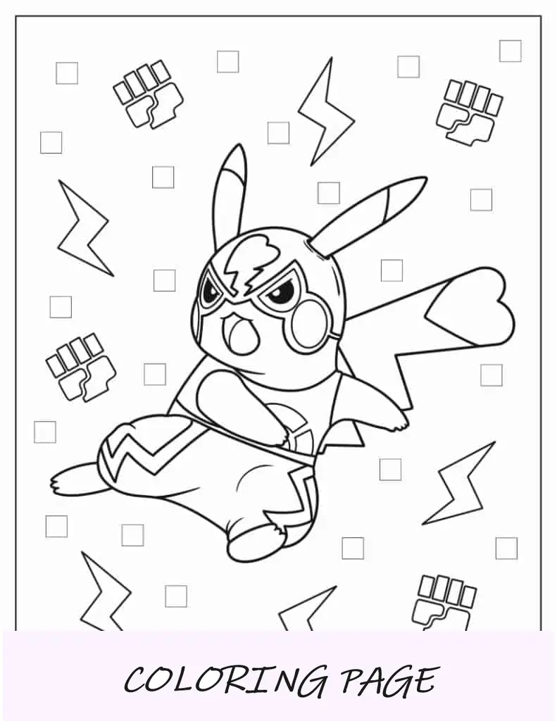 Folha para colorir Pikachu grátis