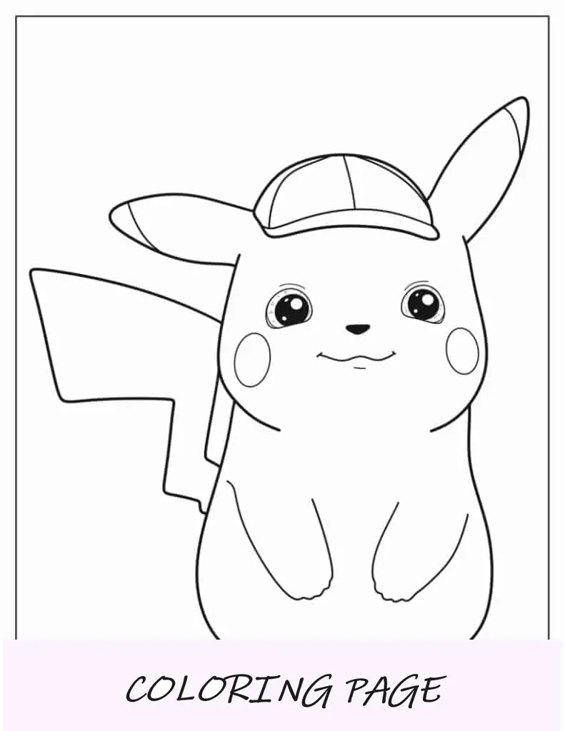 Detetive Pikachu para colorir para crianças