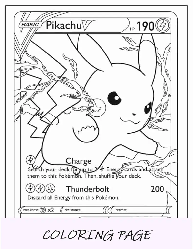 Cartão Pokémon Pikachu detalhado