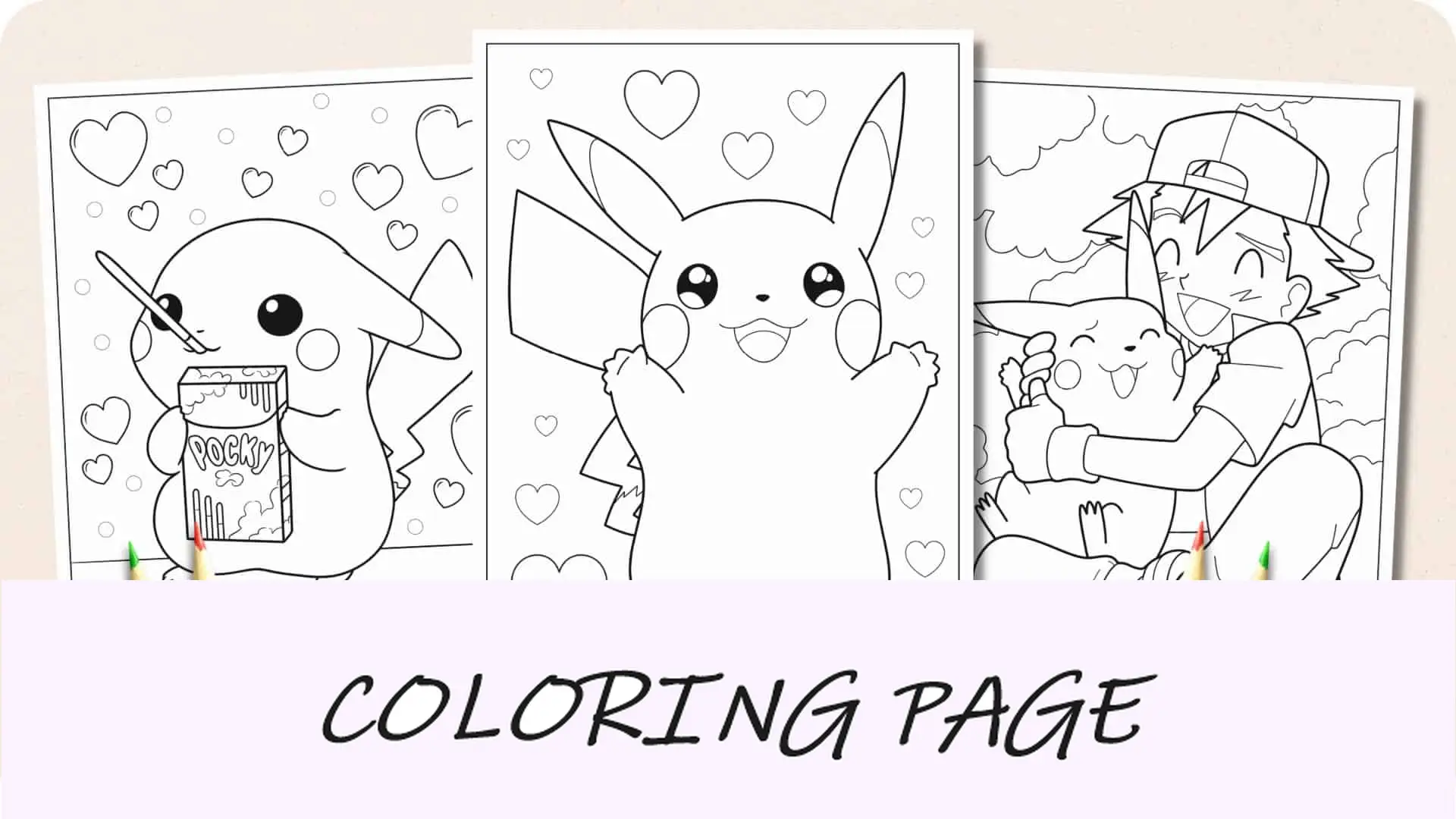 Imagem em destaque de páginas para colorir do Pikachu
