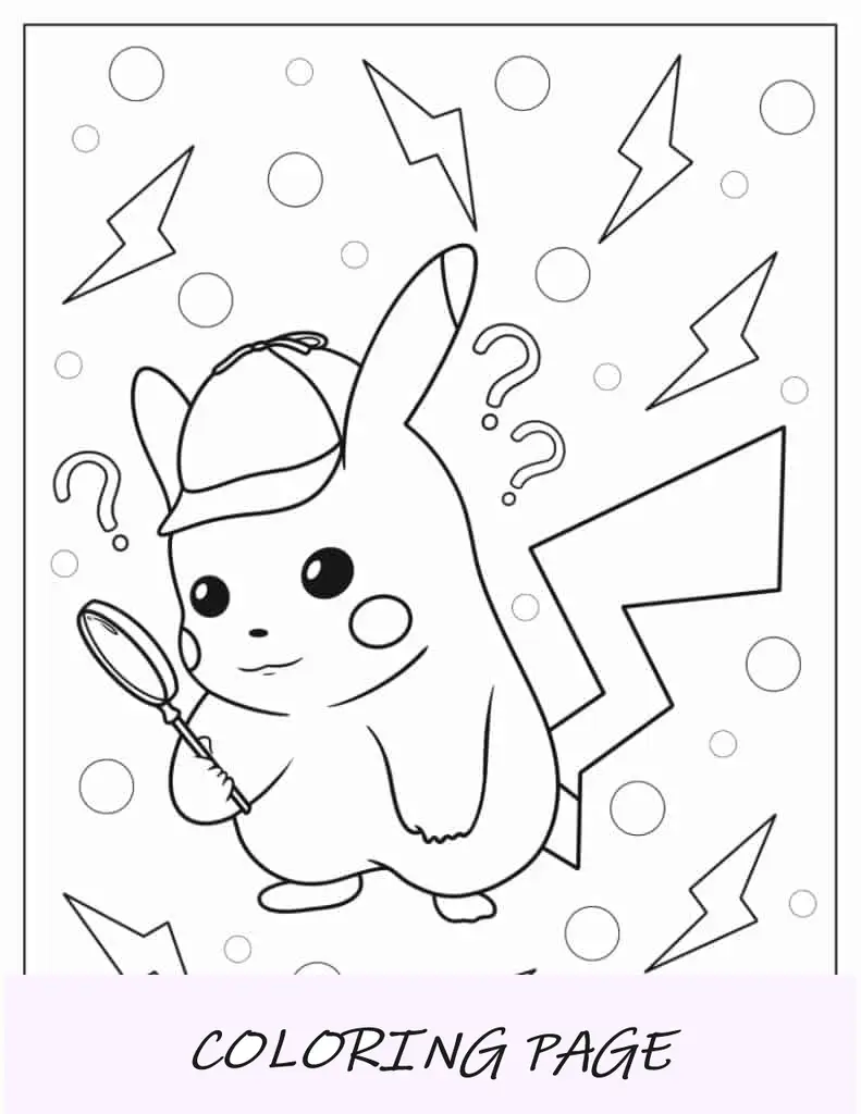 Detetive Pikachu examinando pista