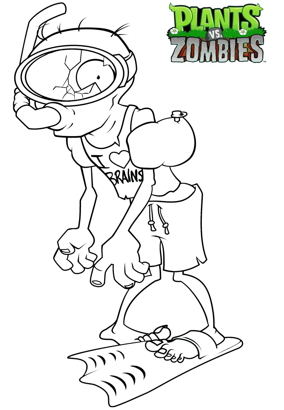 Scuba Soldier Plants Vs Zombies Coloring Pages