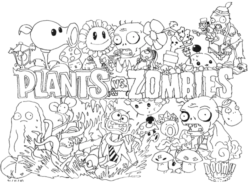 Plants Vs Zombies Coloring Pages2