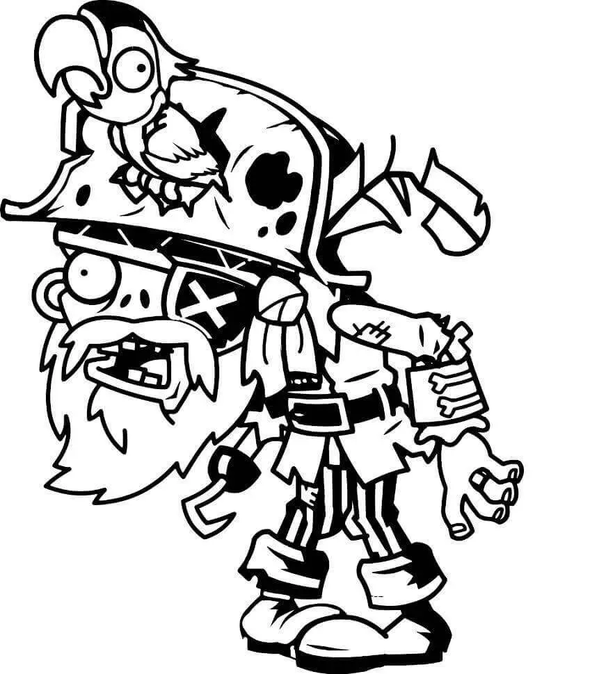 Pirate Captain Plants Vs Zombies Coloring Pages