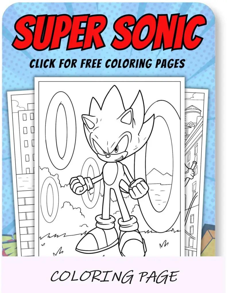Pagina da colorare Super Sonic per supereroi