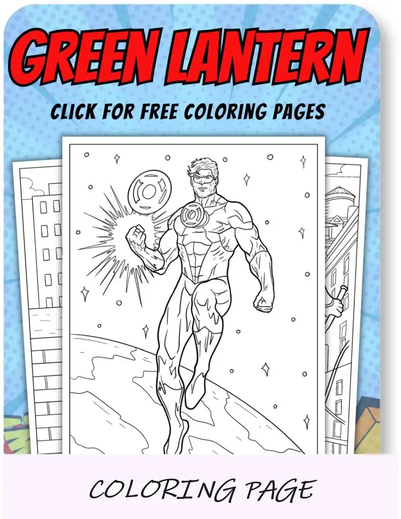 Disegni da colorare di Lanterna Verde per supereroi