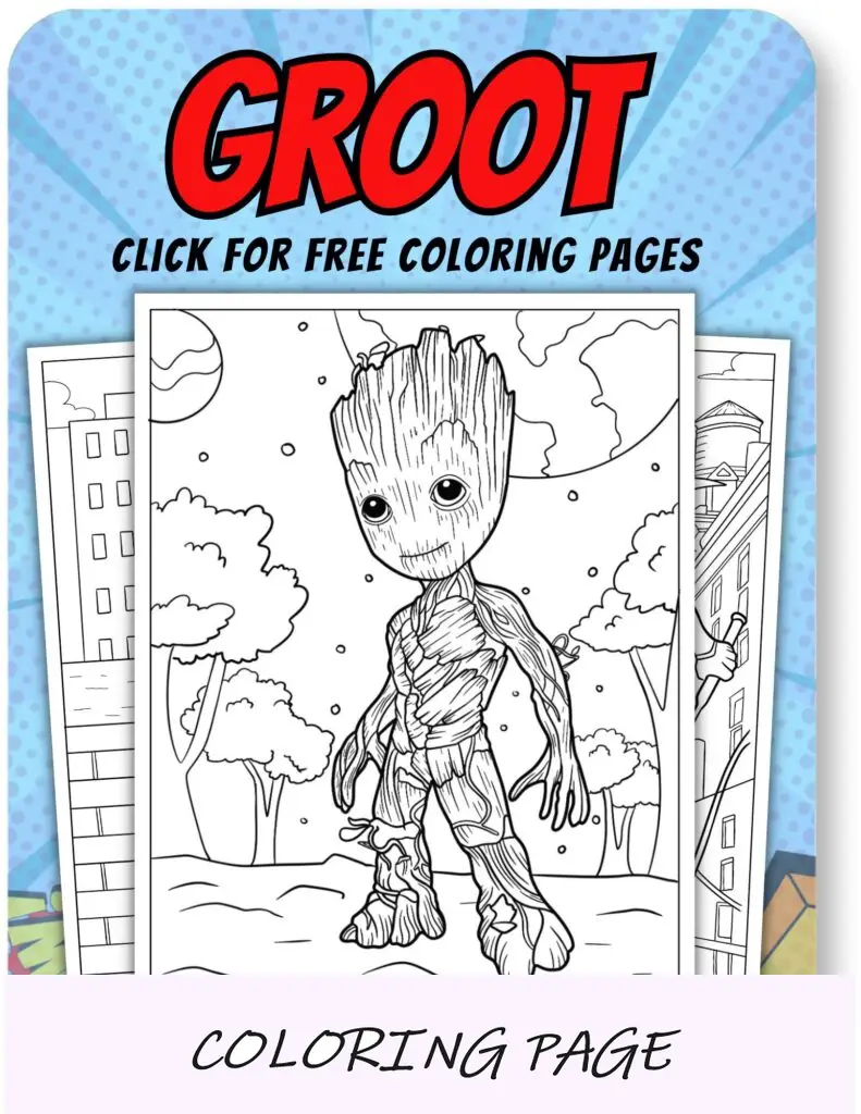 Groot Disegni da colorare per supereroi