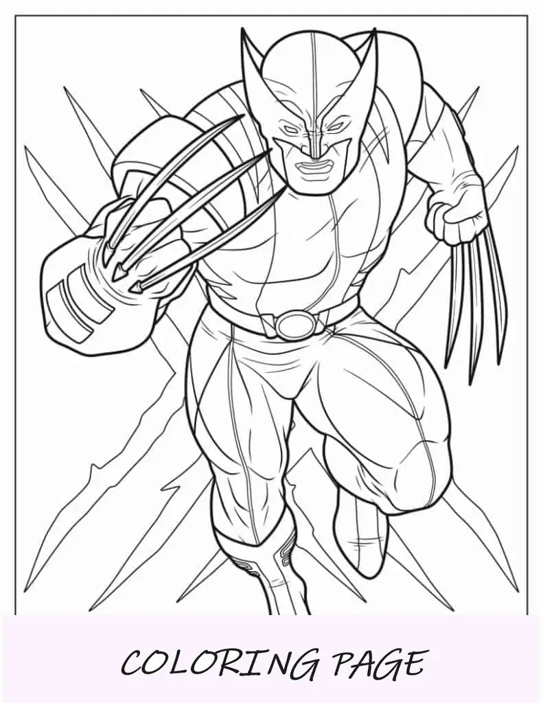 X-Men Wolverine da colorare per bambini