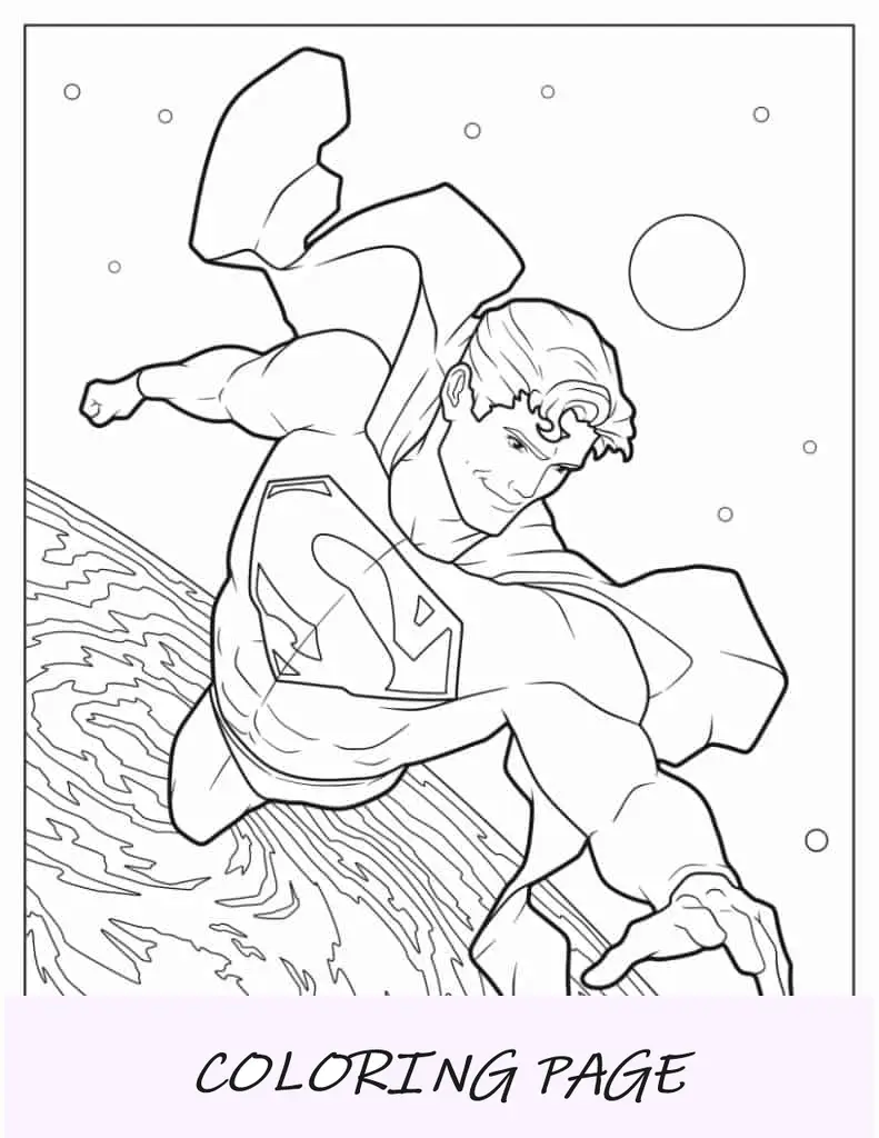 Superman che vola nello spazio