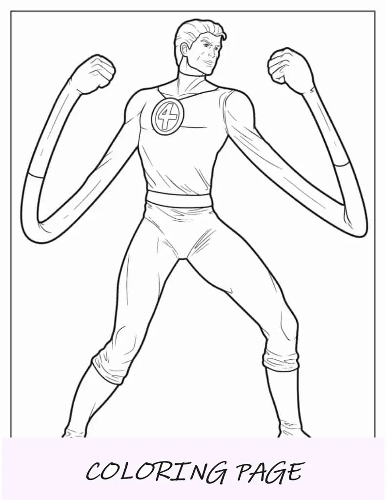 Reed Richards Mr. Fantastica pagina da colorare per bambini