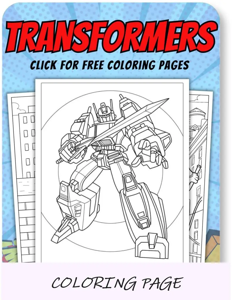 Pagina da colorare di Transformers per supereroi