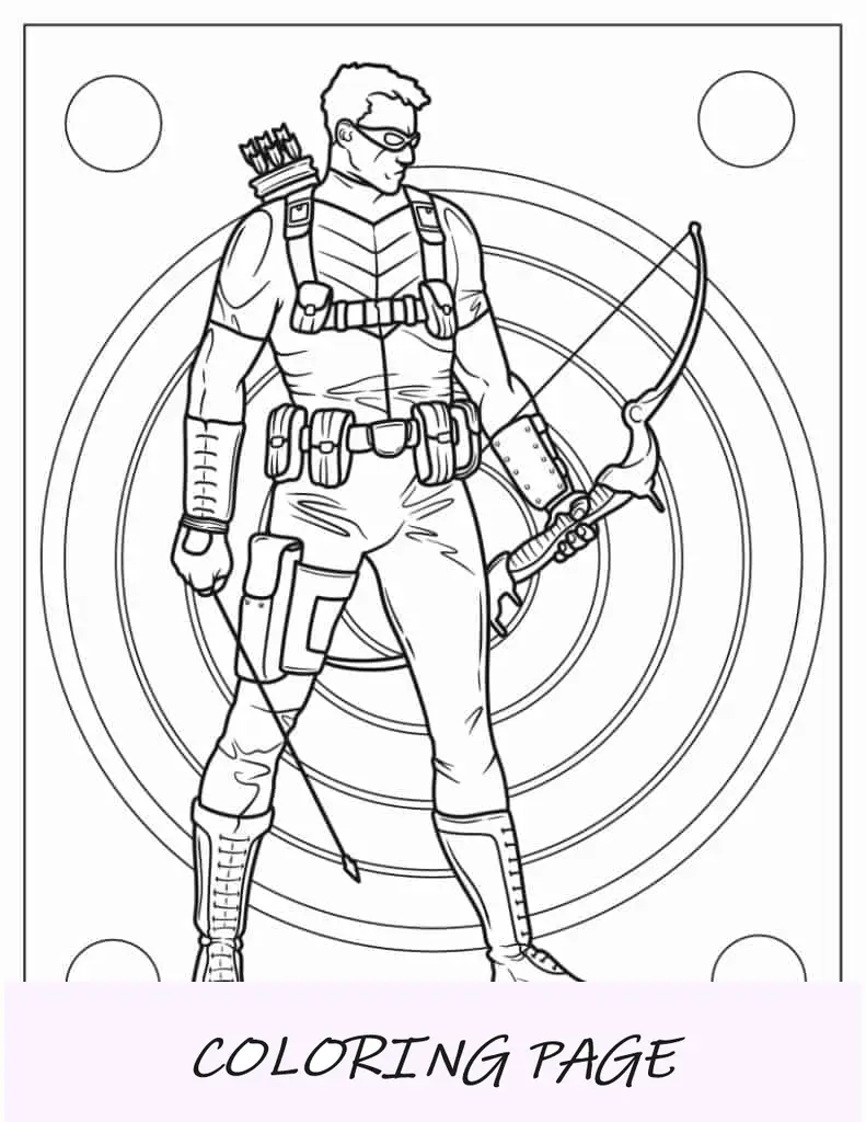 Occhio di Falco da colorare di Clint Barton